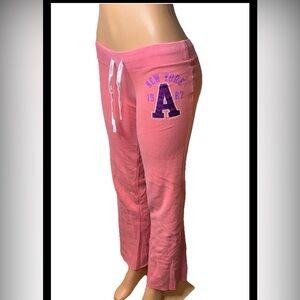 Aeropostale Pink Joggers with Glitter A Patch